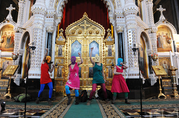 A still from Russian punk group Pussy Riot's February performance in Christ