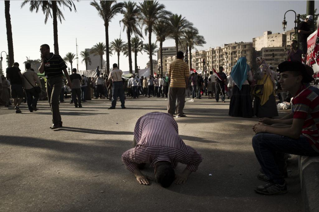 Cairo, June 24, 2012. The Muslim Brotherhood, celebrate in Tahrir square and in streets near the official victory of their new president. Photo © Stephen Dock/Corbis. 