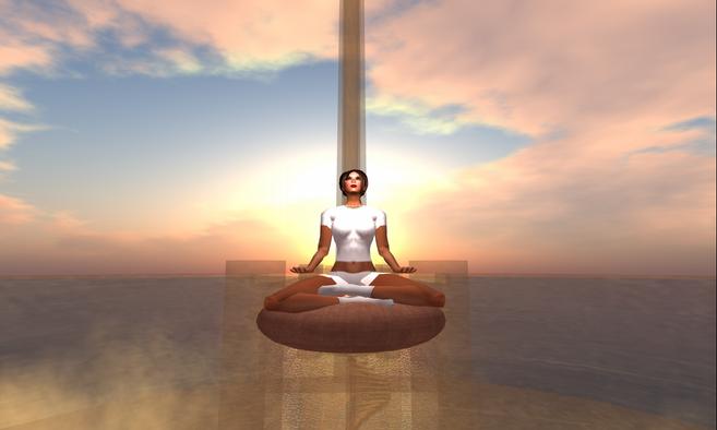 Second Life's Tower of Meditation. Image via Secondlife.com.
