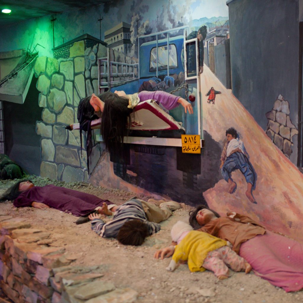 Scene from a diorama at the Halabja memorial museum. Image by Sebastian Meyer, Iraq 2014. 