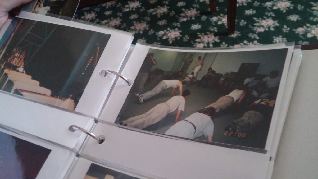 Personal Photo by Aaron Anderson of Anchor boys doing push-ups, 1999-2000.